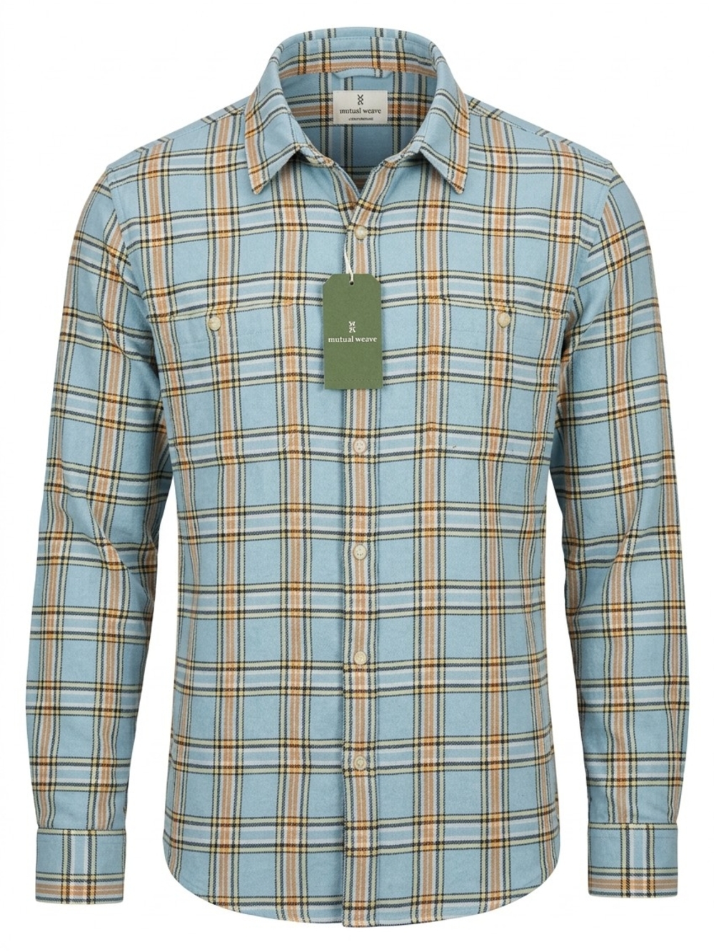 Mutual Weave Plaid Button-Up Shirt Large